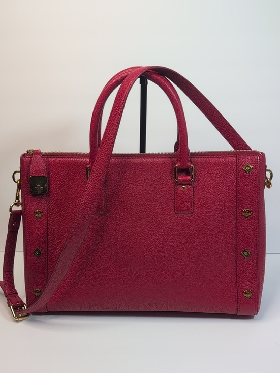 MCM Handbags - MCM Red Studded Leather Crossbody/ Tote Bag